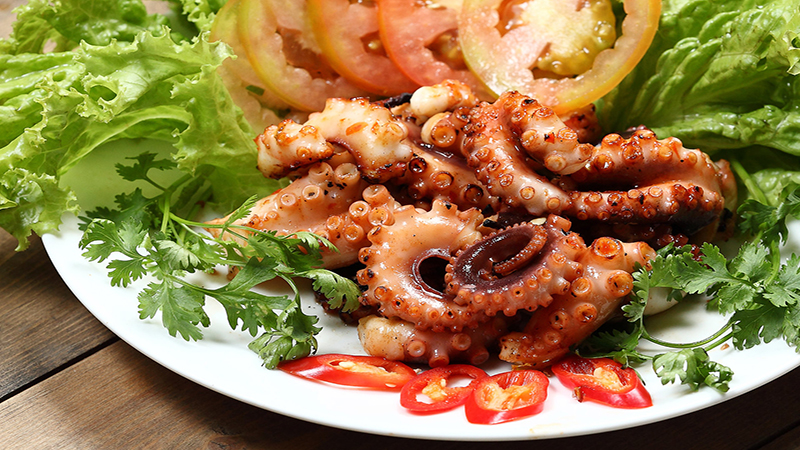 Spicy Grilled Octopus Stall